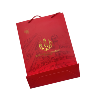กล่องของขวัญสีแดงบรรจุภัณฑ์ถุงกระดาษแข็งหรูหราโลโก้ที่กำหนดเองสำหรับชาช็อคโกแลต