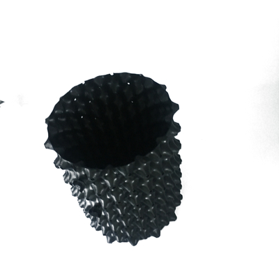 20cm Dia 0.7mm PVC พลาสติก  ไม่เคลือบโพลีเมอร์ที่ย่อยสลายได้ Black