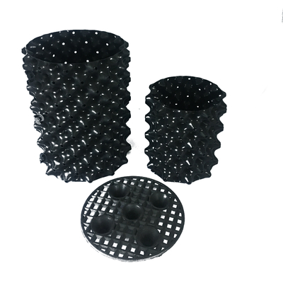 20cm Dia 0.7mm PVC พลาสติก  ไม่เคลือบโพลีเมอร์ที่ย่อยสลายได้ Black