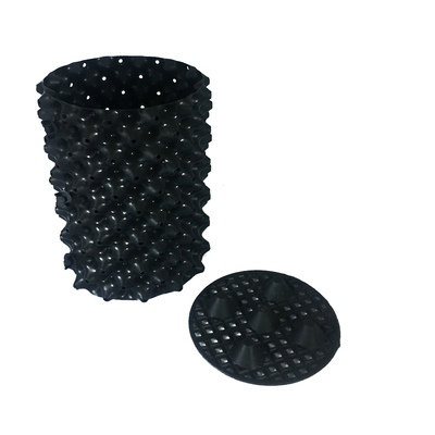 20cm Dia 0.7mm PVC พลาสติก  ไม่เคลือบโพลีเมอร์ที่ย่อยสลายได้ Black