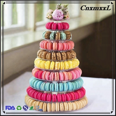 ดีไซน์ใหม่ 10 ชั้น Macaron Tower ตู้อาหารใช้ครั้งเดียว