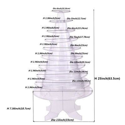 Super WOW 10 Tier Macaron Blister Tower Stand Packaging พร้อมอะคริลิก