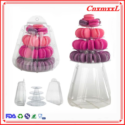 สไตล์ใหม่ พลาสติกขนาดเล็ก 4 ชั้น Macaron Tower 47pcs ขายส่ง