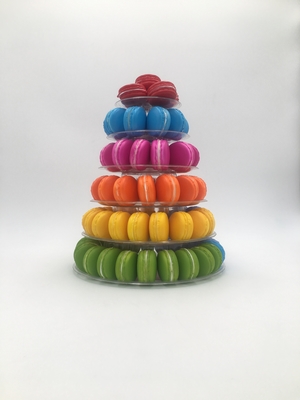 6 ชั้น กระจกใส Macaron Tower สําหรับการตกแต่งเค้ก
