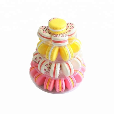 สีใส พลาสติก Macaron มินิ ทาวเวอร์ยืน 4 ชั้น Macaron Tower