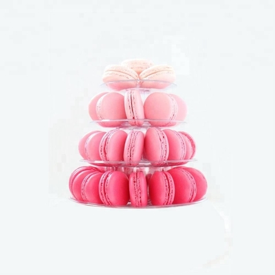 สีใส พลาสติก Macaron มินิ ทาวเวอร์ยืน 4 ชั้น Macaron Tower