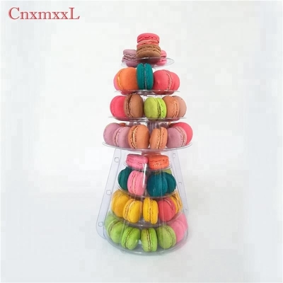 สีใส พลาสติก Macaron มินิ ทาวเวอร์ยืน 4 ชั้น Macaron Tower