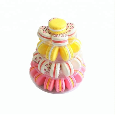 สีใส พลาสติก Macaron มินิ ทาวเวอร์ยืน 4 ชั้น Macaron Tower