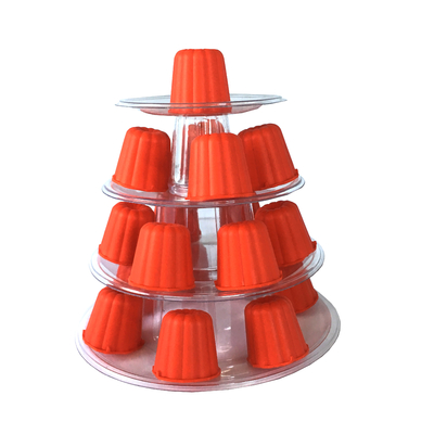 4 ชั้น Canele Tower Stand Case สําหรับการตกแต่งเค้กแต่งงาน