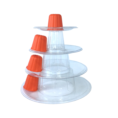 4 ชั้น Canele Tower Stand Case สําหรับการตกแต่งเค้กแต่งงาน