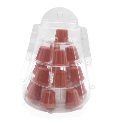 พลาสติกใสขนาดเล็ก 4 ชั้น Canele Tower Stand สําหรับการแสดง Canele / Macaron และการตกแต่งเค้ก