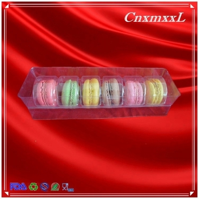 6 blister tray clear macaron plastic packaging container boxes & reusable macaron trays with 0.55 mm clear food grade PET
