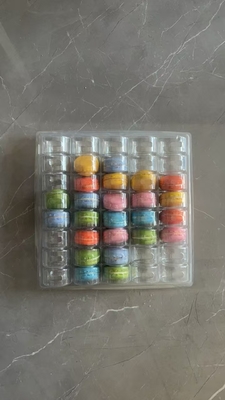 Macaron 40 กล่องทําด้วยมือโปร่ง กล่องกระจก Macaron กล่องช็อคโกแลต กล่องด้านบนและด้านล่าง กล่องเค้ก จําหน่าย
