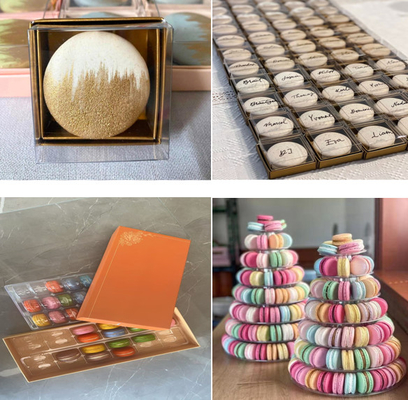 กล่องพลาสติก 33-Grain Macaron Macaron Tray การออกแบบที่สามารถปรับแต่งได้