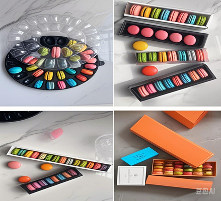 Macaron 48 Packaging Macaron ถังพลาสติก Macaron กล่องของขวัญ