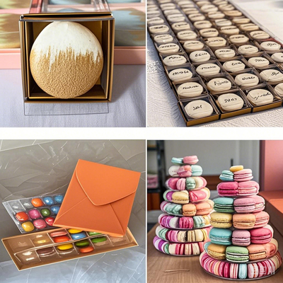 Macaron 48 Packaging Macaron ถังพลาสติก Macaron กล่องของขวัญ