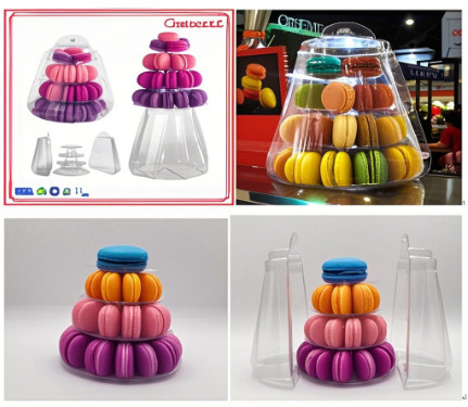40 ชิ้น กล่องบรรจุแมคคารอน กล่องขนมหวานเกาหลี หมักหิมะใส ช็อคโกแลต กระจกขนมหวาน