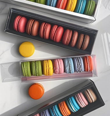 Macaron แพคเกจปกด้านบนและด้านล่างโปร่งใส กล่องของขวัญ กล่องปกด้านบนและด้านล่าง กล่องปกด้านบนและด้านล่าง ช็อคโกแลต กล่องปกด้านบนและด้านล่าง กล่องปกด้านบนและด้านล่าง Macaron กล่องพลาสติก