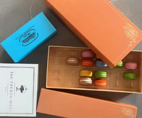 40 ชิ้น กล่องบรรจุแมคคารอน กล่องขนมหวานเกาหลี หมักหิมะใส ช็อคโกแลต กระจกขนมหวาน