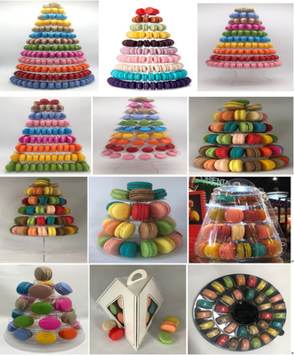 ดีไซน์ใหม่ 10 ชั้น Macaron Tower ตู้อาหารใช้ครั้งเดียว