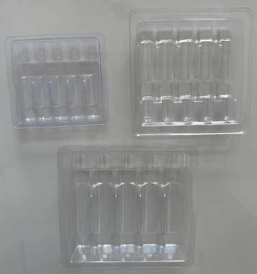 กล่องกระจก สําหรับยา น้ําฉีด 1ml 2ml 5ml 10ml PET Ampoule Tray การปรับแต่ง