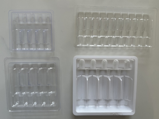 กล่องกระจก สําหรับยา น้ําฉีด 1ml 2ml 5ml 10ml PET Ampoule Tray การปรับแต่ง