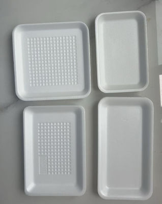 ถาดผลไม้แบบใช้แล้วทิ้ง ก้นแบน พลาสติกสีดำใส สำหรับผักและผลไม้สด ถาดผลไม้