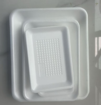 ถาดผลไม้แบบใช้แล้วทิ้ง ก้นแบน พลาสติกสีดำใส สำหรับผักและผลไม้สด ถาดผลไม้