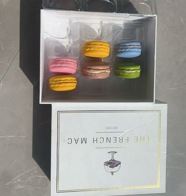 Eco-Friendly Transparent Macaron Packaging with Custom Printing for Display Stand and Gift Box