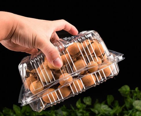 Customized Design Recyclable PET Fruit Packaging Box with Heat Sealing for Transparent Fruit Storage