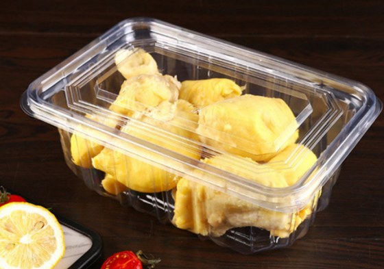 lightweight produce packaging moisture permeability compression resistant container  reusable optional clamshell spill‑proof hinged box