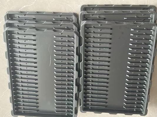 Wholesale Black PS 40-grid 63*14*15 Anti-static Tray for Circuit Board and Jewelry Display Blister Packaging