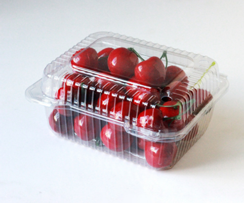 lightweight produce packaging moisture permeability compression resistant container  reusable optional clamshell spill‑proof hinged box