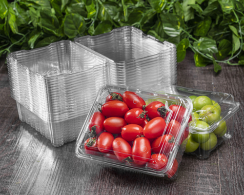lightweight produce packaging moisture permeability compression resistant container  reusable optional clamshell spill‑proof hinged box