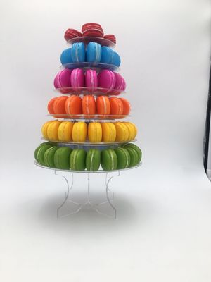 Clear Macaron Display Tower พลาสติกรีไซเคิลใส 10 ชั้นสำหรับงานแต่งงาน